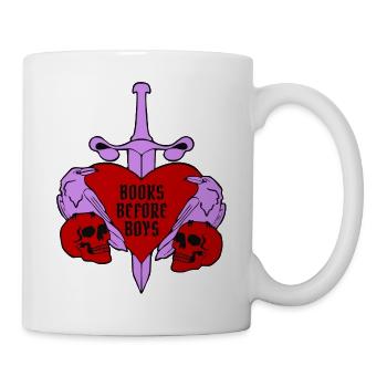 Books Before Boys - dreifarbig - Tasse - Weiß - Rechts