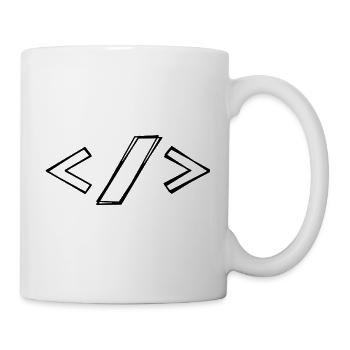 Code Tag Zeichen handgezeichnet - Tasse - Weiß - Rechts