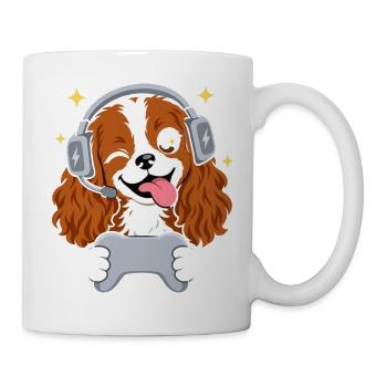 Gaming Cavalier King Charles Spaniel Headset  - Tasse - Weiß - Rechts