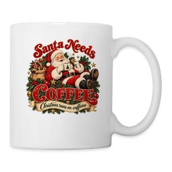 Santa Needs Coffee – Christmas Runs on Caffeine - Tasse - Weiß - Rechts