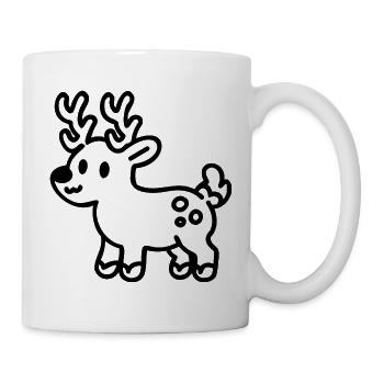 Niedliches Feiertags-Rentier Weihnachts Hirsch SVG - Tasse - Weiß - Rechts
