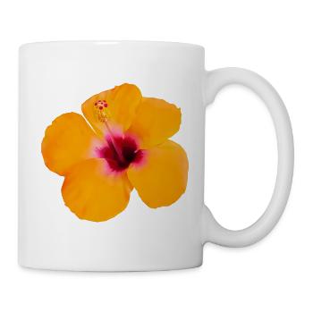 Orangene Hibiskusblüte Hibiscus Y2K Aesthetic - Tasse - Weiß - Rechts