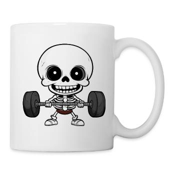 Gym Totenkopf Langhantel - Tasse - Weiß - Rechts