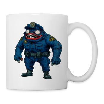Monster Polizei / Halloween Cop - Tasse - Weiß - Rechts