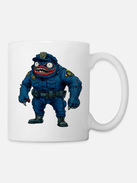 Monster Polizei / Halloween Cop - Tasse - Weiß