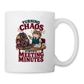 Turning Chaos Into Meeting Minutes Im Büro - Tasse - Weiß - Rechts