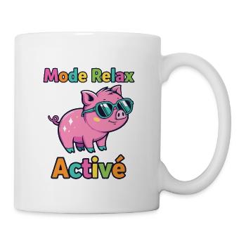 Entspannter Modus Active Funky Pig - Tasse - Weiß - Rechts
