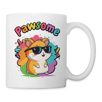 Hamster Pawsome Regenbogenbrille - Tasse - Weiß - Rechts