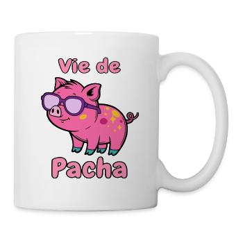 Leben von Pacha Pig Glam - Tasse - Weiß - Rechts
