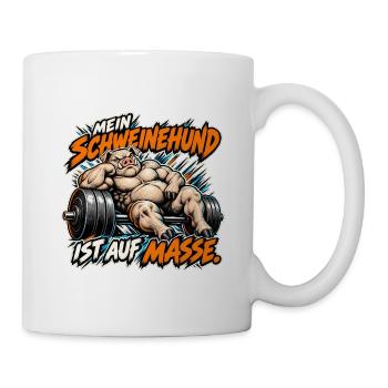 Mein Schweinehund ist auf Masse - Tasse - Weiß - Rechts
