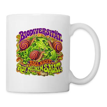 Biodiversität auf meinem Salat - Tasse - Weiß - Rechts