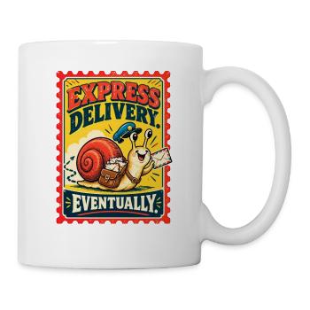  Express Delivery Eventually Lieferservice - Tasse - Weiß - Rechts