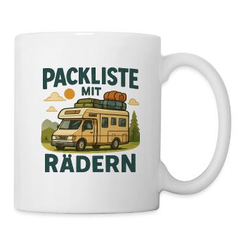 Wohnmobil Geschenk für die erste große Rundreise - Tasse - Weiß - Rechts