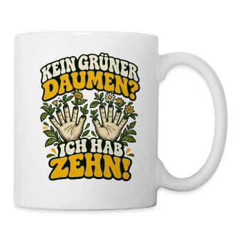 Kein Grüner Daumen? Zehn! - Tasse - Weiß - Rechts
