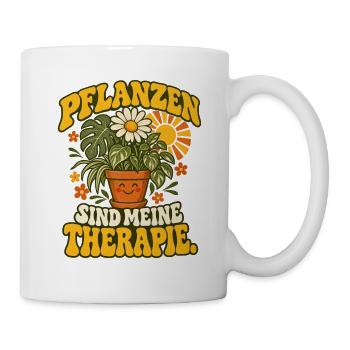 Pflanzen Therapie Gartenspruch - Tasse - Weiß - Rechts