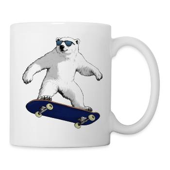 Skateboarder Eisbär - Tasse - Weiß - Rechts