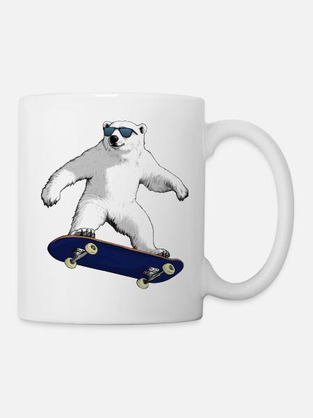 Skateboarder Eisbär - Tasse - Weiß