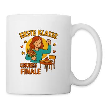 Erstes Schuljahr geschafft – Lehrkraft Geschenk - Tasse - Weiß - Rechts