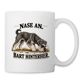 Miniatur-Schnauzer_auf_Schnuffelmission-2 - Tasse - Weiß - Rechts