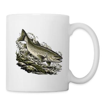 Wilde Forelle – Kraft des Bergbachs - Tasse - Weiß - Rechts