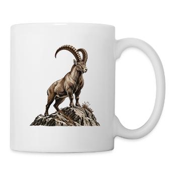 Alpensteinbock – König der Felsen - Tasse - Weiß - Rechts
