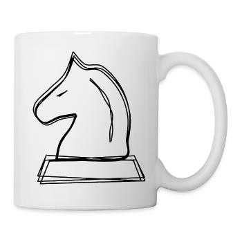 Schachspringer handgezeichnet - Tasse - Weiß - Rechts