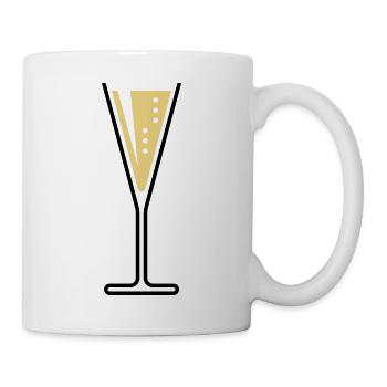 Sektglas (Sekt / Trichter / Offen / 2C) - Tasse - Weiß - Rechts