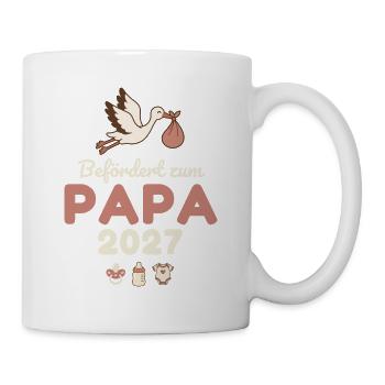 Befördert zum Papa 2027 – Süß - Tasse - Weiß - Rechts