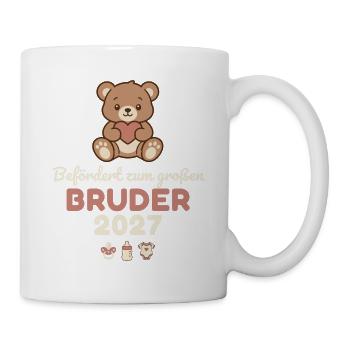 Befördert zum großen Bruder 2027 – Süß - Tasse - Weiß - Rechts