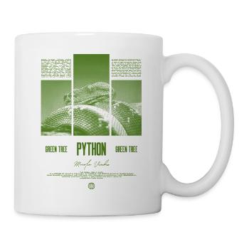 Green Tree Python Modern Reptile Keeper Streetwear - Tasse - Weiß - Rechts