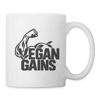 Vegan Gains Fitness - Tasse - Weiß - Rechts