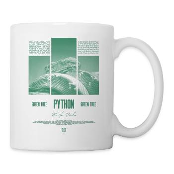 Green Tree Python Modern Reptile Keeper Streetwear - Tasse - Weiß - Rechts