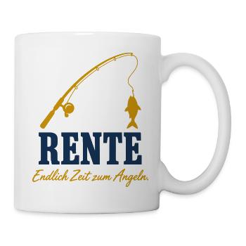 Rente Angeln – Lustiges Rentengeschenk - Tasse - Weiß - Rechts