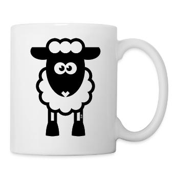Schaf / Schäfchen / Lamm / Lämmchen / Black (POS) - Tasse - Weiß - Rechts