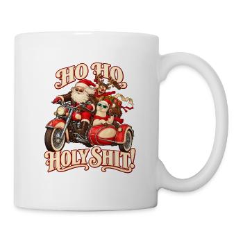 Santa on Motorcycle Naughty Ho Ho Ho - Tasse - Weiß - Rechts