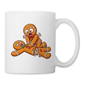 Lebkuchen Chaos: Zerrissenes Kekspaar - Tasse - Weiß - Rechts