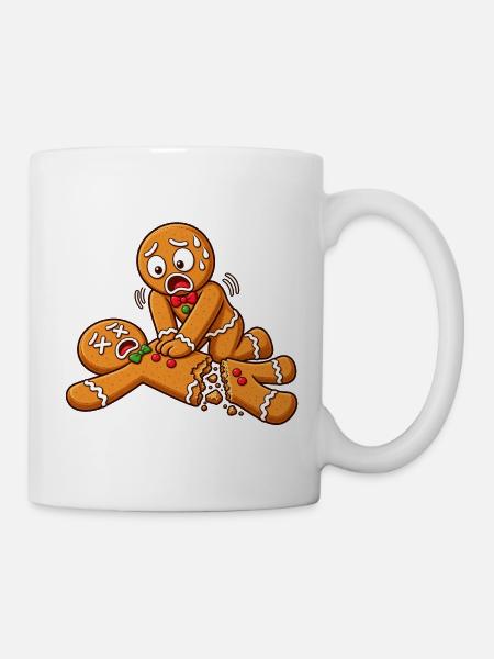 Lebkuchen Chaos: Zerrissenes Kekspaar - Tasse - Weiß