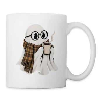 Kaffeegeist mit Brille und Schal - Tasse - Weiß - Rechts