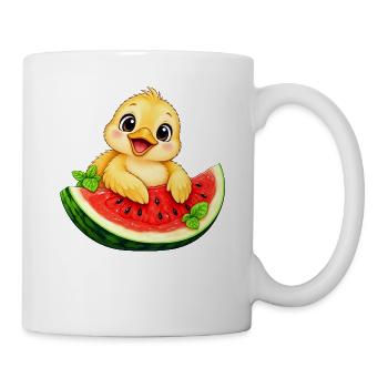 Süßes Küken Cartoon Sommer Melone - Tasse - Weiß - Rechts