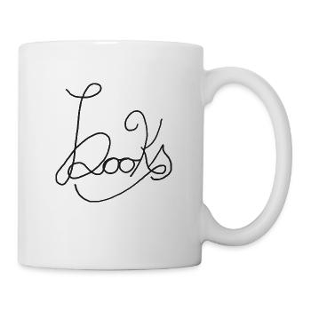 Books - kreatives handschriftliches Design - Tasse - Weiß - Rechts
