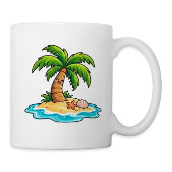 Tropische Palme – Sommer am Meer - Tasse - Weiß - Rechts