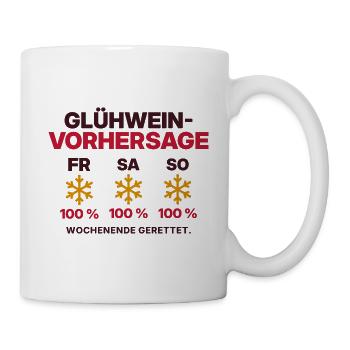 Glühwein-Vorhersage Wochenende - Tasse - Weiß - Rechts