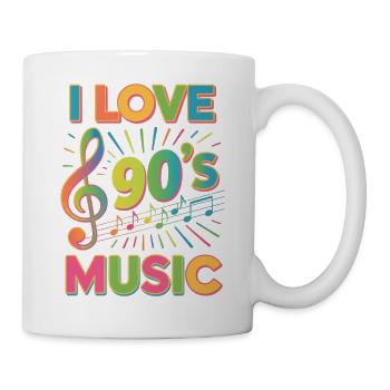 Ich Liebe 90er-Jahre-Musik, Retro-Neunziger-Jahre - Tasse - Weiß - Rechts
