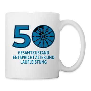 HU November 2026 - 50 Jahre - Geburtstag Geschenk - Tasse - Weiß - Rechts