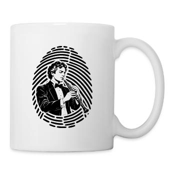 Oboe Oboist Fingerabdruck Orchester Holzbläser - Tasse - Weiß - Rechts