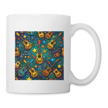 Psychedelische Gitarre Im 60er Hippie Stil - Tasse - Weiß - Rechts