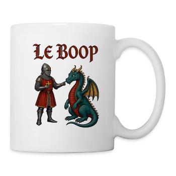 Le Boop – Ritter boopt Drachen | Mittelalter Meme - Tasse - Weiß - Rechts