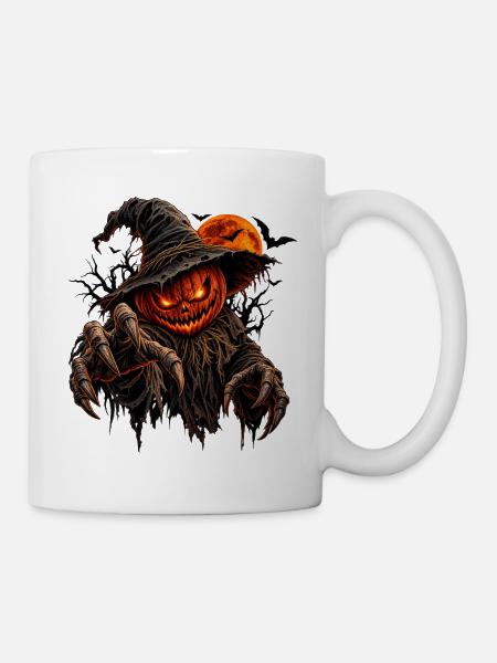 Grusel-Kürbisgeist im Finsterwald - Tasse - Weiß