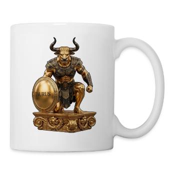 Vergoldeter Taurus-Krieger - Tasse - Weiß - Rechts