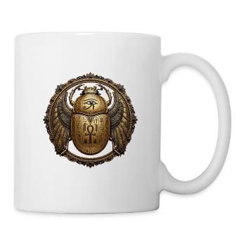 Goldenes Skarabäus-Geflügeltes Amulett - Tasse - Weiß - Rechts
